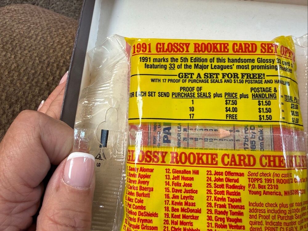 1991 Topps Baseball Jumbo Pak 100 Cards Factory Sealed Vintage MLB Unopened - Picture 8 of 8